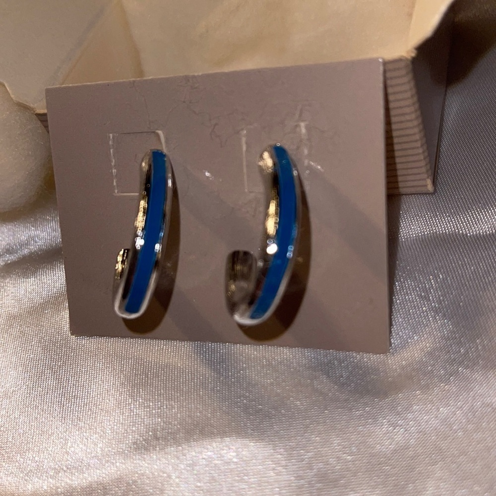 Avon (Vintage) 1989 Silver Touch of Blue Earrings